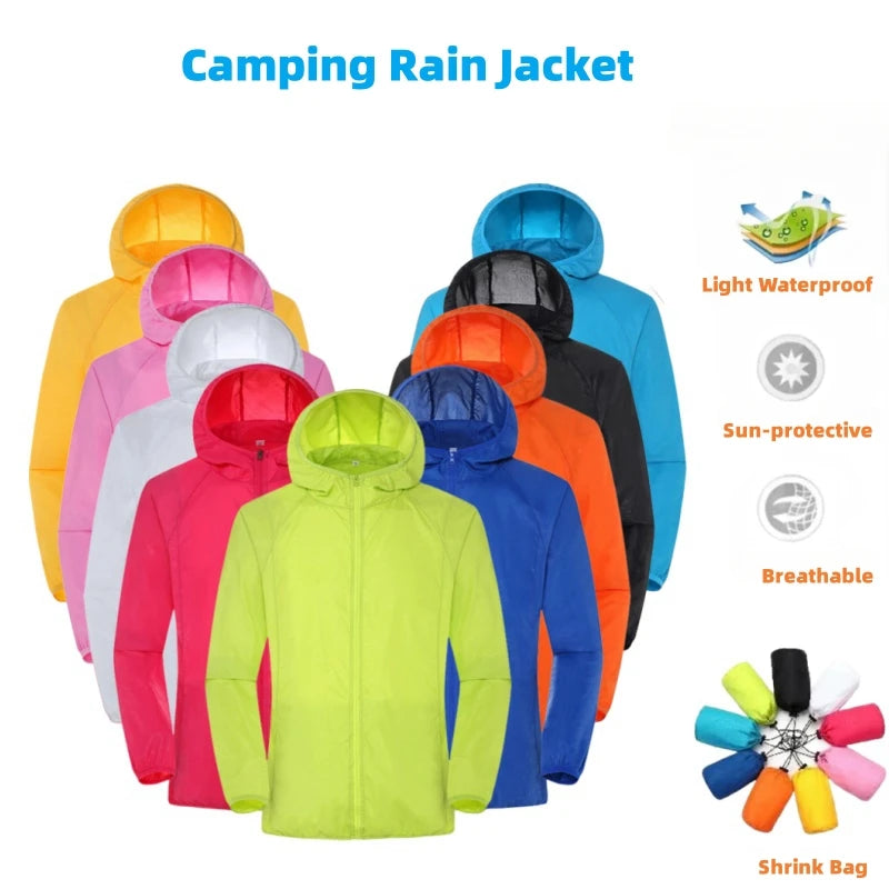 Unisex Lightweight Rain Jacket Waterproof Sun Protection Windbreaker
