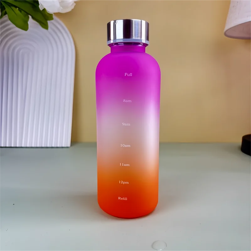 550ml Motivational Water Bottle with Time Marker Leakproof Sports Flask