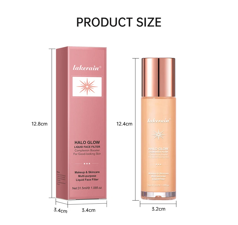 Halo Glow Liquid Face Filter Highlighter & Dewy Skin Bronzer Serum
