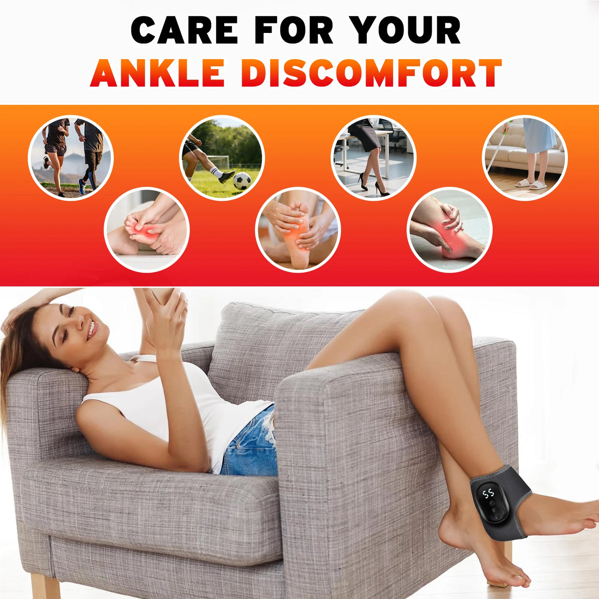 Cordless Wrist and Ankle Vibration Massager Support Belt