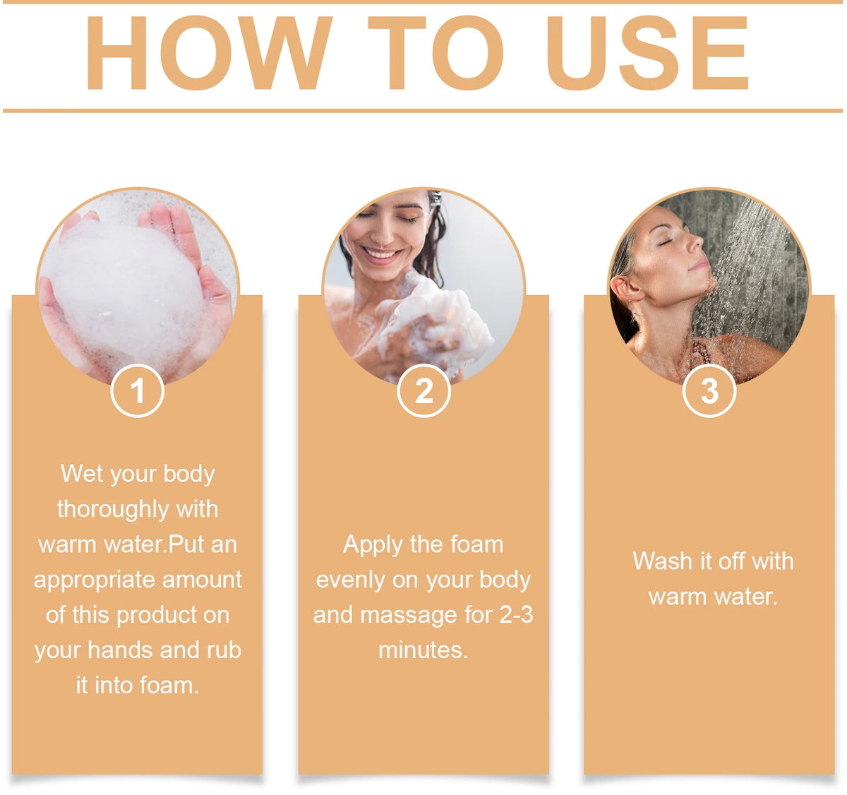 Persimmon Body Wash Exfoliating Oil Control Shower Gel Odor Remover