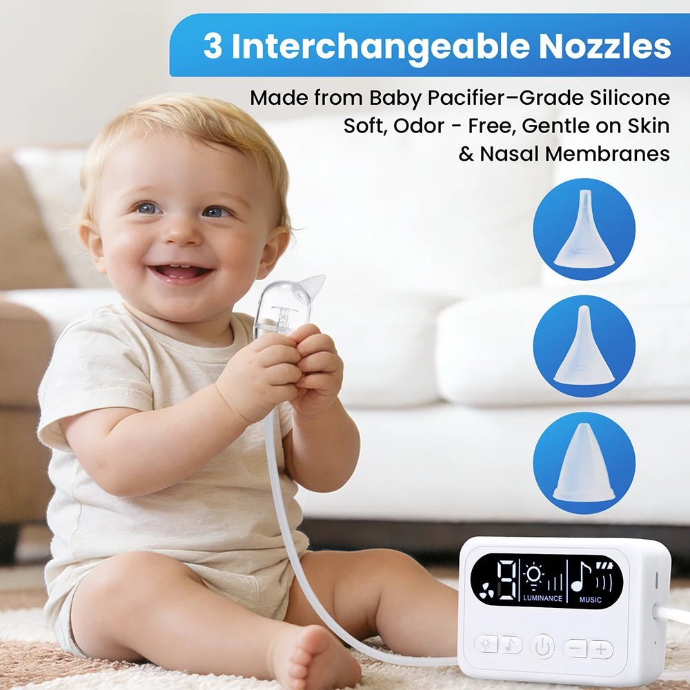 Electric Baby Nasal Aspirator Rechargeable Nose Cleaner - 7