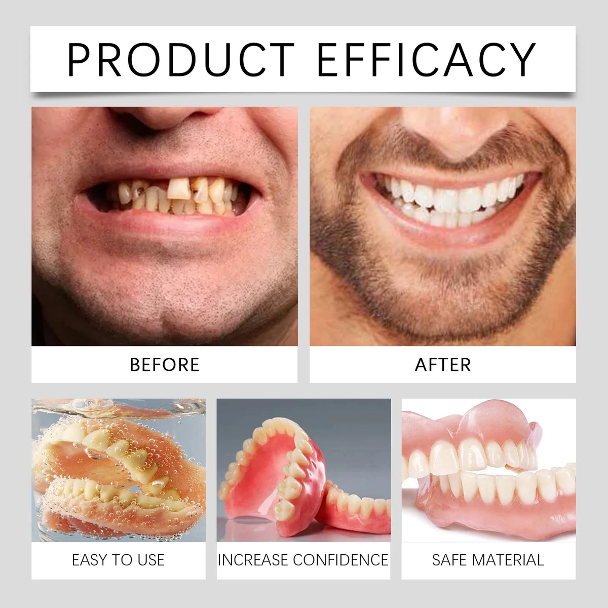 Silicone Denture Set Temporary False Teeth Veneers