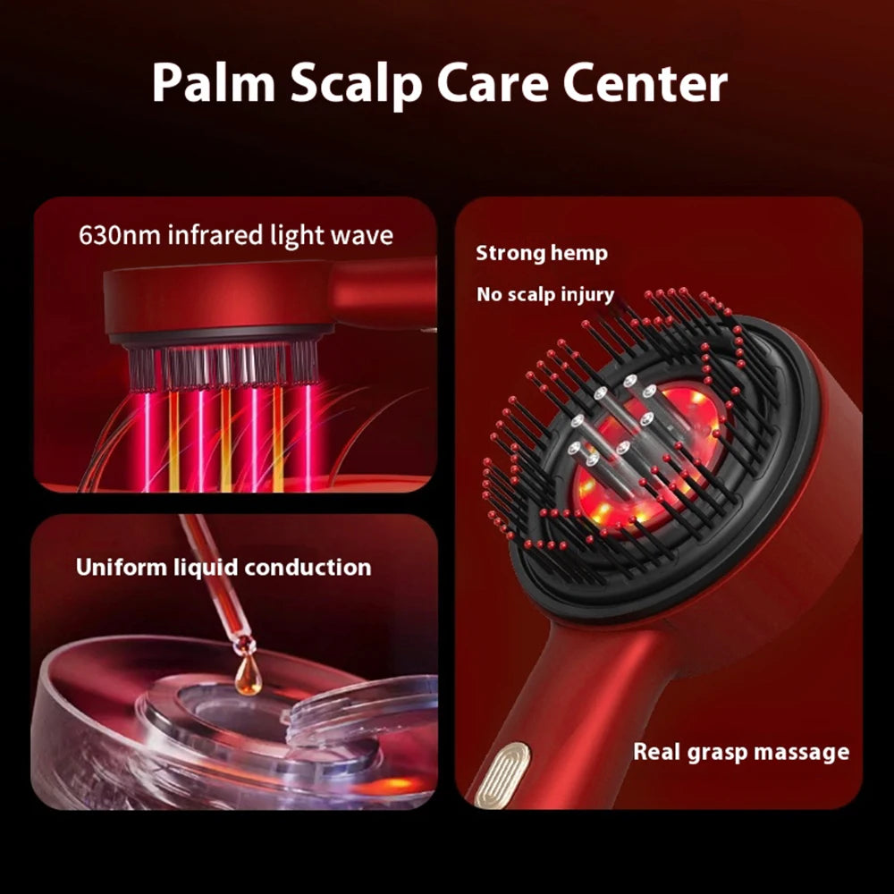 Electric Scalp Massager Hair Growth Oil Applicator Red Light Comb - 11