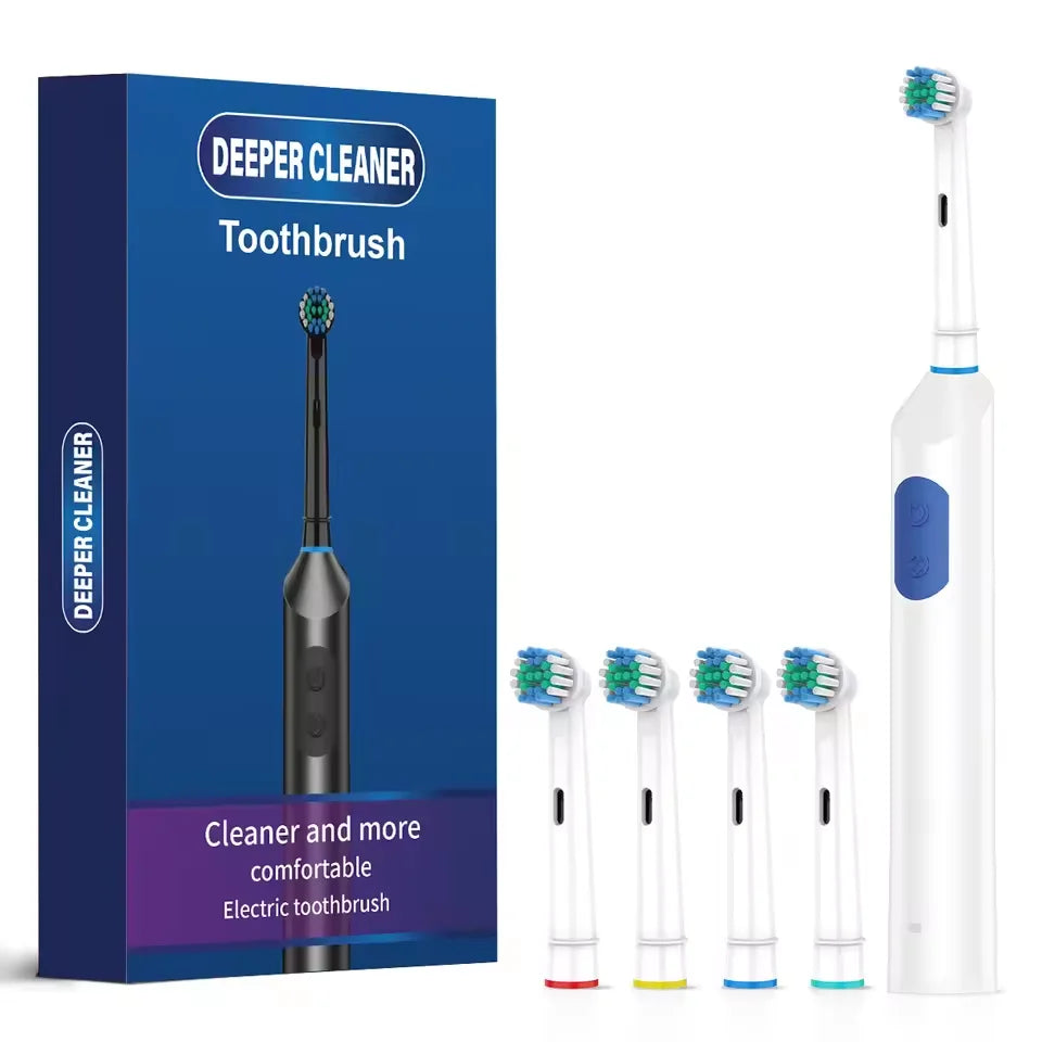 Rechargeable Rotating Electric Toothbrush with 4 Heads