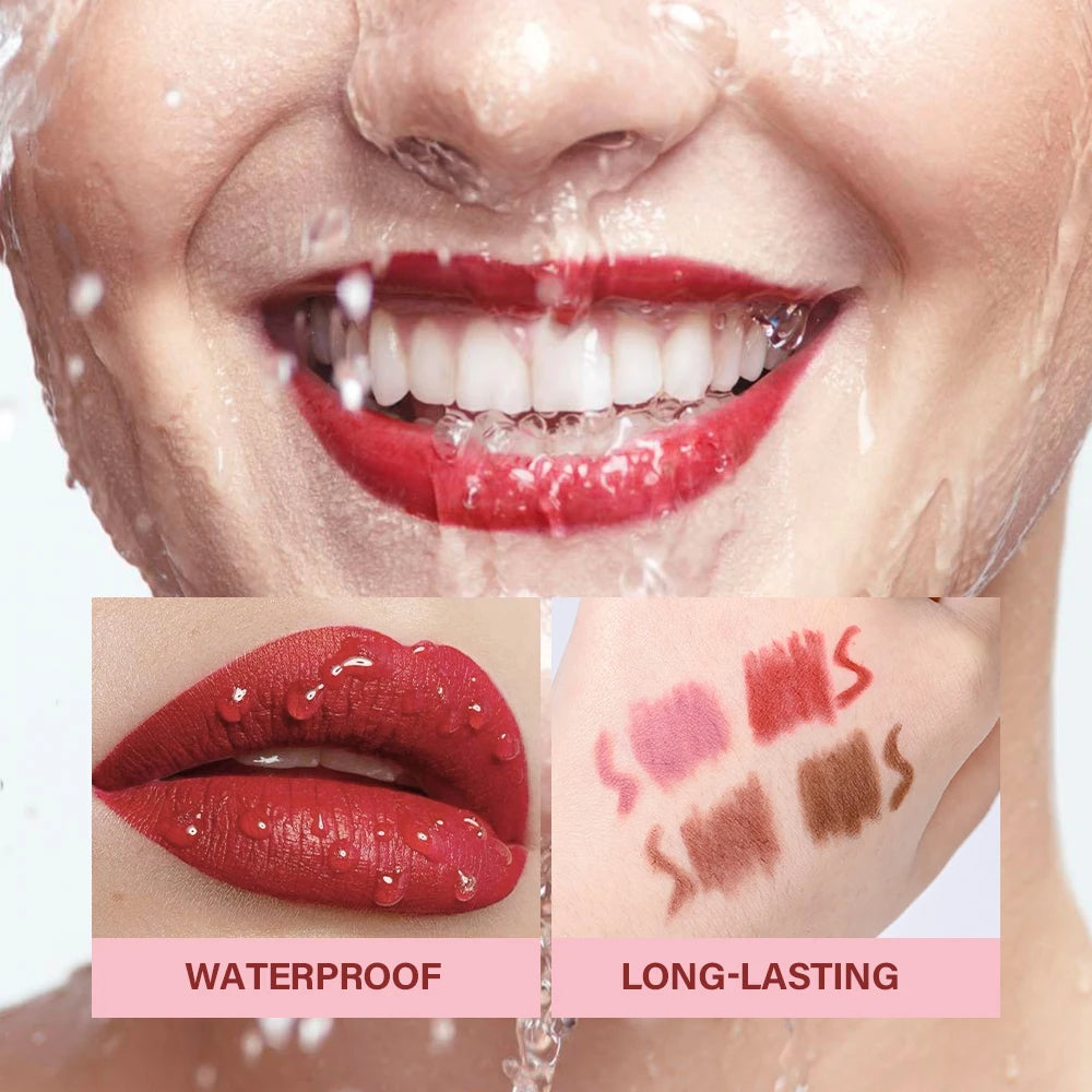 Matte Lip Pencil Waterproof Brown Lip Liner Stain - 3