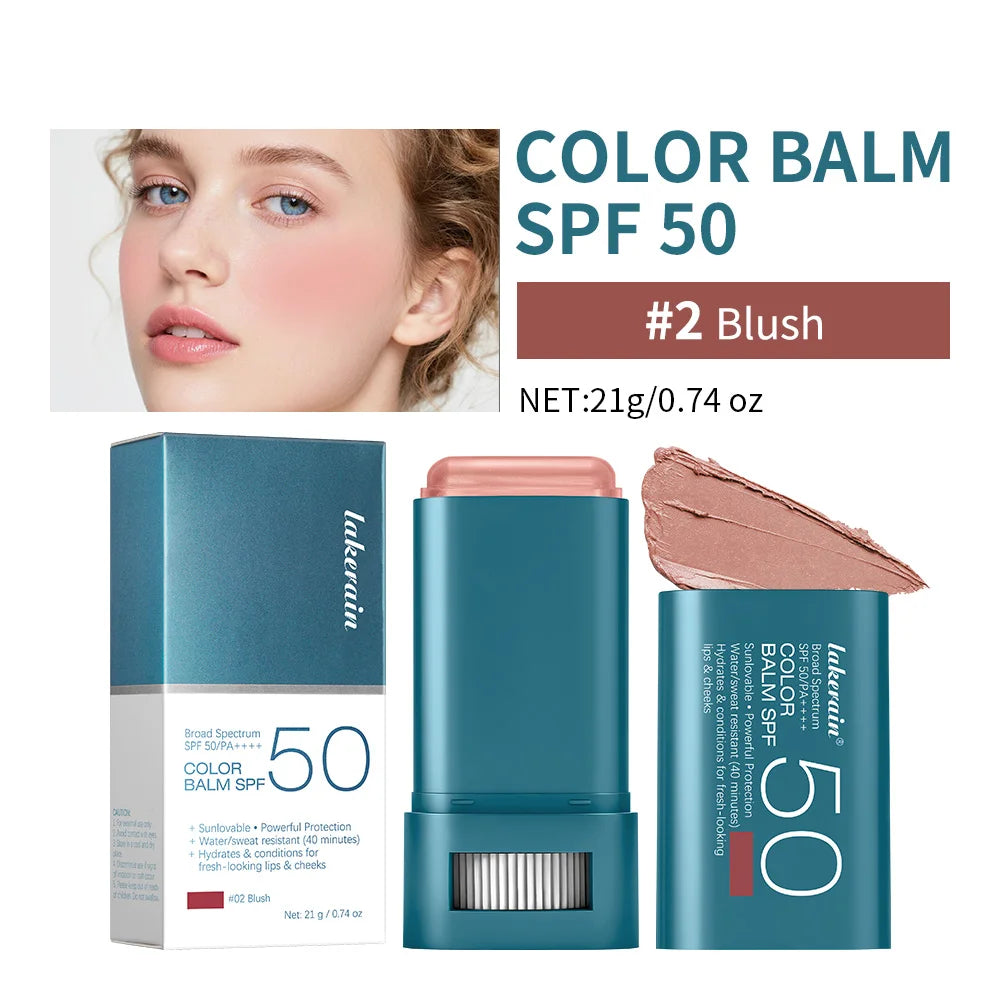 SPF 50 Blush Balm Stick Hydrating Sunscreen Makeup