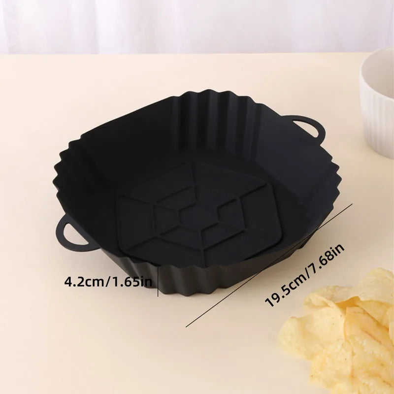 Square Silicone Air Fryer Liner Reusable Baking Pot Tray Basket