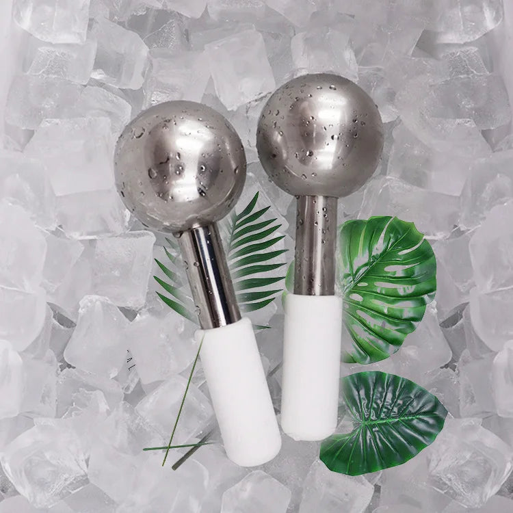Stainless Steel Ice Globes Facial Cryo Sticks Cooling Roller
