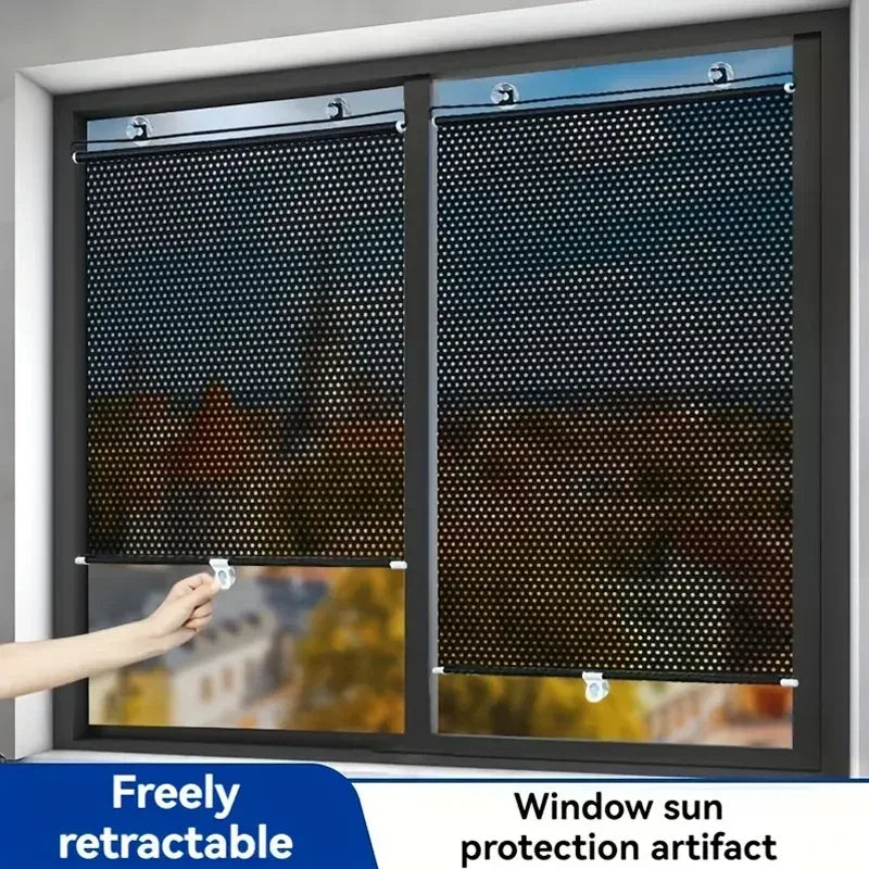 Retractable Window Sunshade Suction Cup Heat Insulation Blind - 1