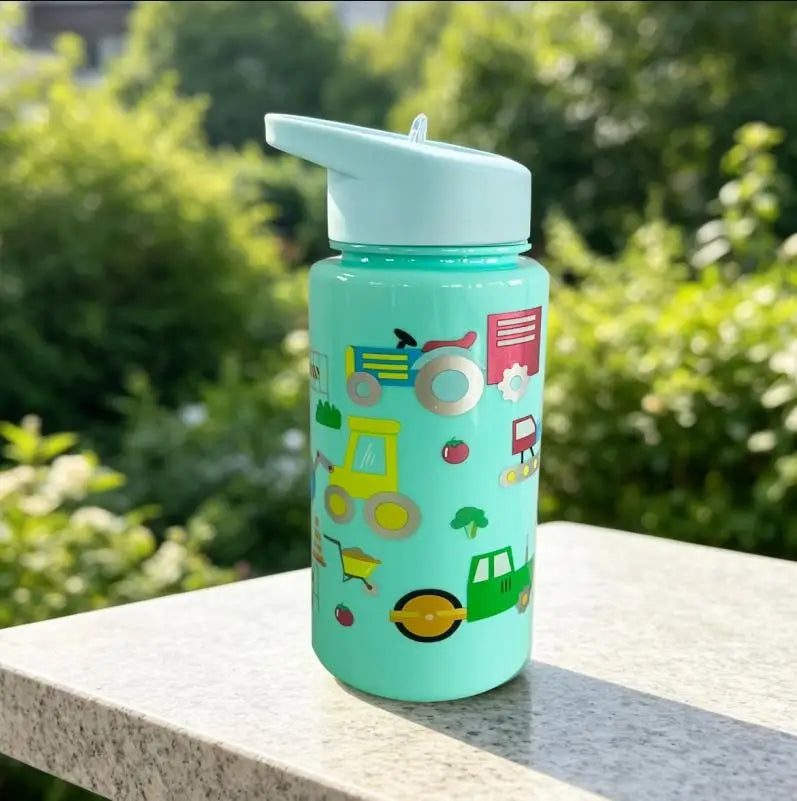 500ml Cute Dinosaur Straw Water Bottle Portable BPA Free Travel Cup - 19