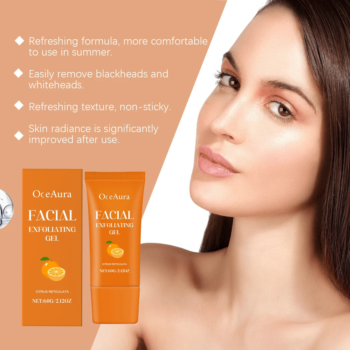 Orange Exfoliating Gel Facial Cleanser & Brightening Scrub