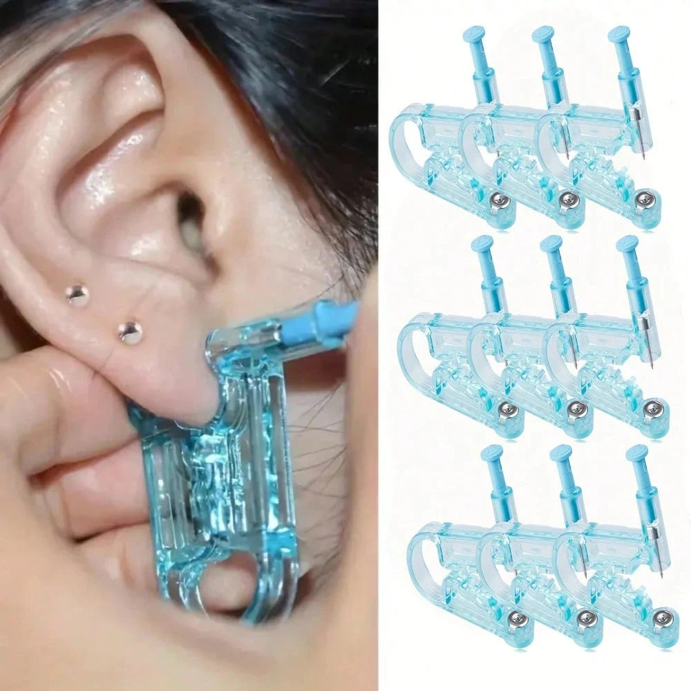 Disposable Ear Piercing Gun Kit Sterile Safety Studs Piercer Tool Set