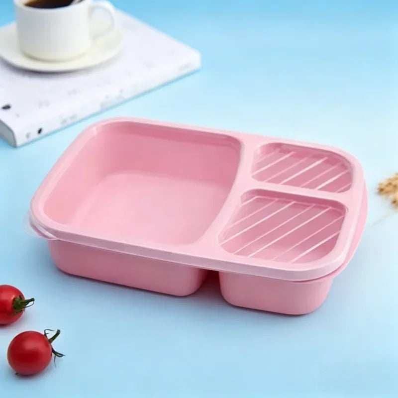 3 Compartment Bento Lunch Box Wheat Straw Meal Prep Food Container - 11
