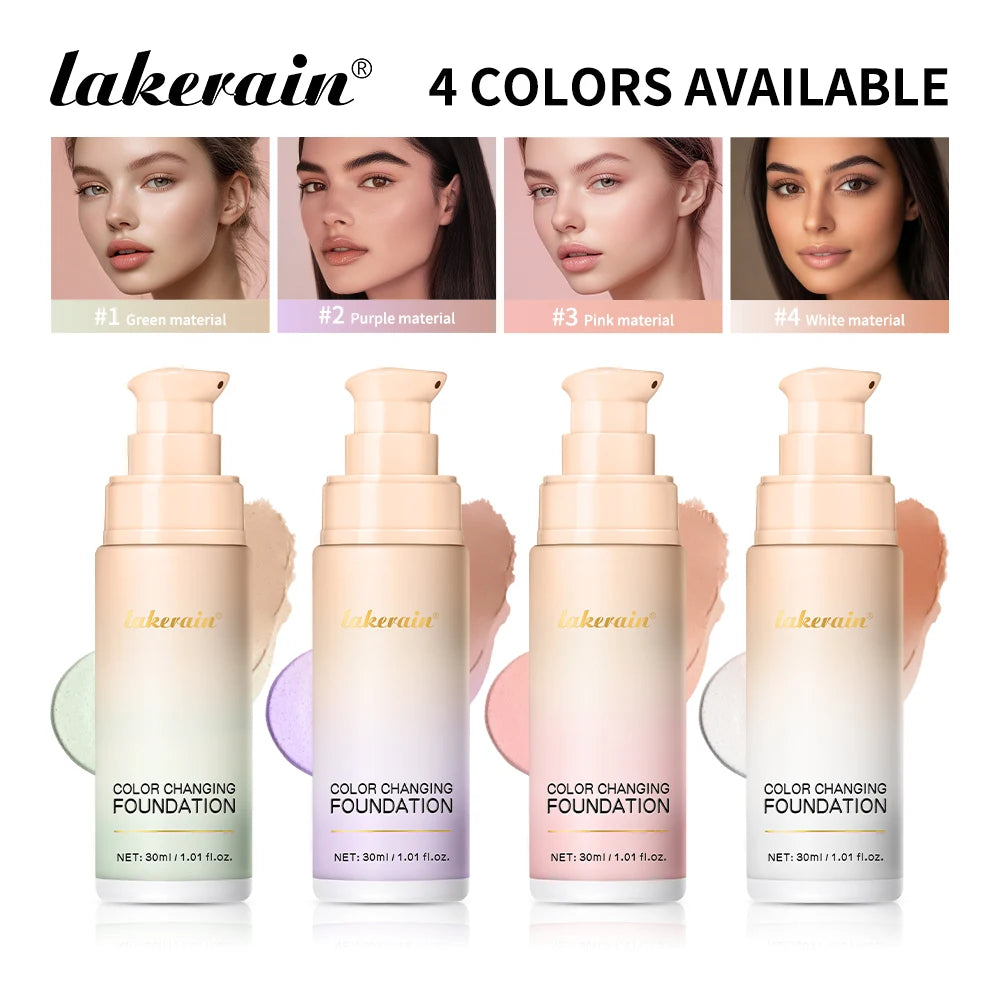 Lakerain Color Changing Liquid Foundation Moisturizing Base Makeup - 1