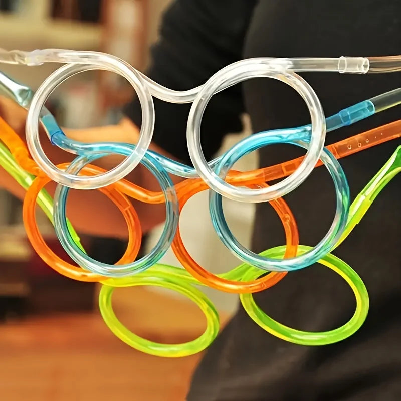 Funny Straw Glasses Creative Flexible Drinking Straws for Kids Party