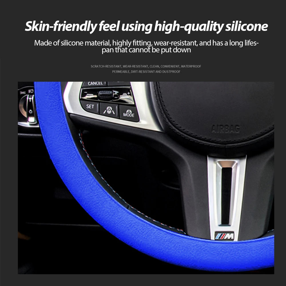 Universal Silicone Steering Wheel Cover Non Slip Sweat Absorbent Grip