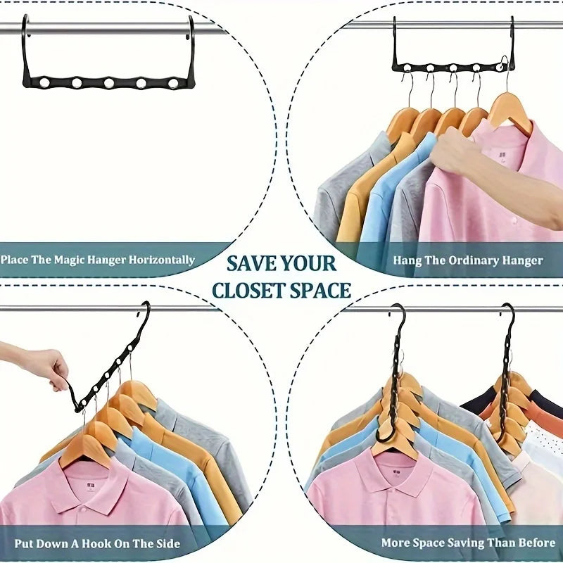 Space Saving Magic Hangers Closet Organizer Clothes Storage Hook Set