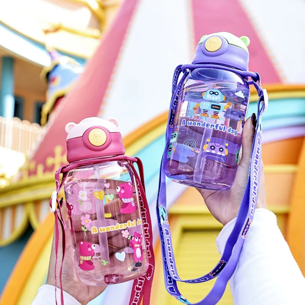 Fantia 650ml Kids Water Bottle with Straw BPA Free Leakproof Cup - 8