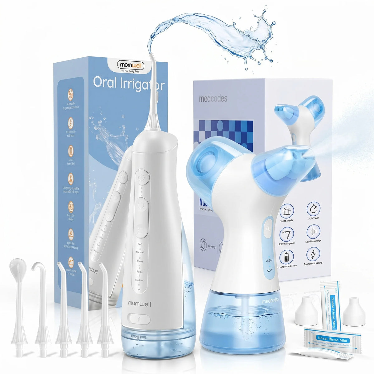 Water Flosser and Nasal Rinse Oral Care and Sinus Cleaning Kit