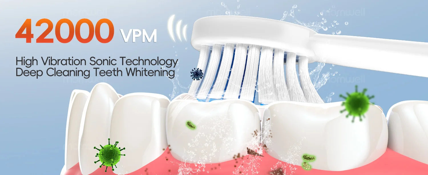 Electric Toothbrush Sonic Rechargeable IPX7 Waterproof - 9