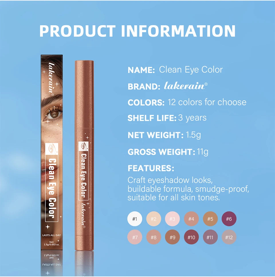 Smudge Proof Eyeshadow Stick Long Lasting Shimmer Matte Pencil Crayon