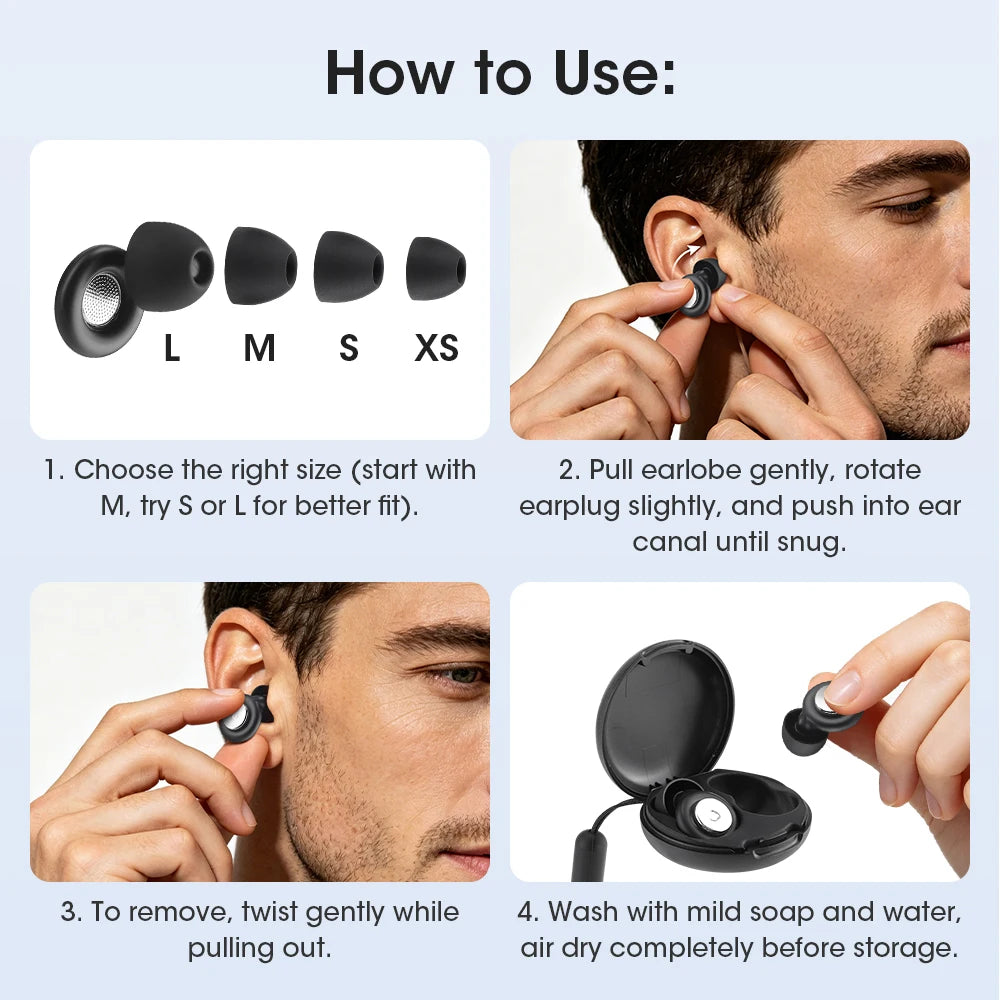 Silicone Ear Plugs for Sleeping Noise Cancelling Hearing Protection