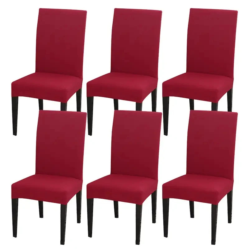 Elastic Dining Chair Covers Set Soft Stretch Slipcovers for Home Hotel - 14