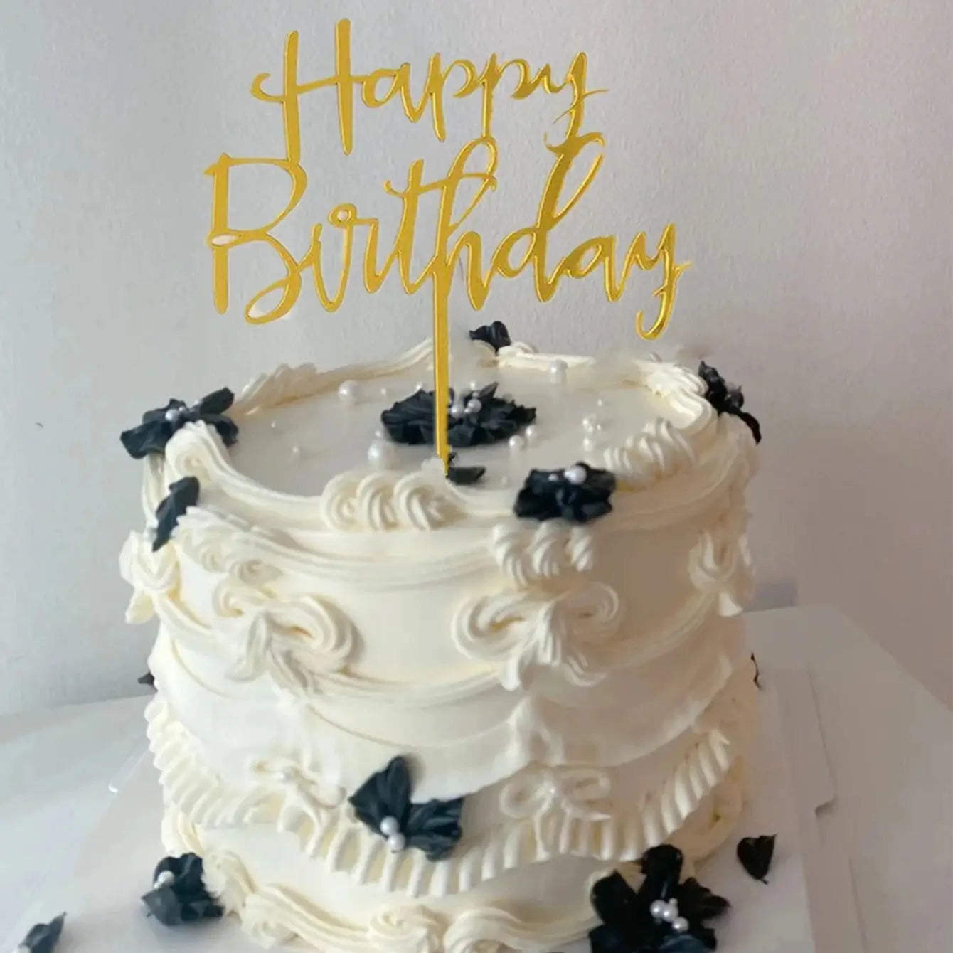 Happy Birthday Cake Topper Set Acrylic Party Dessert Decoration Supplies