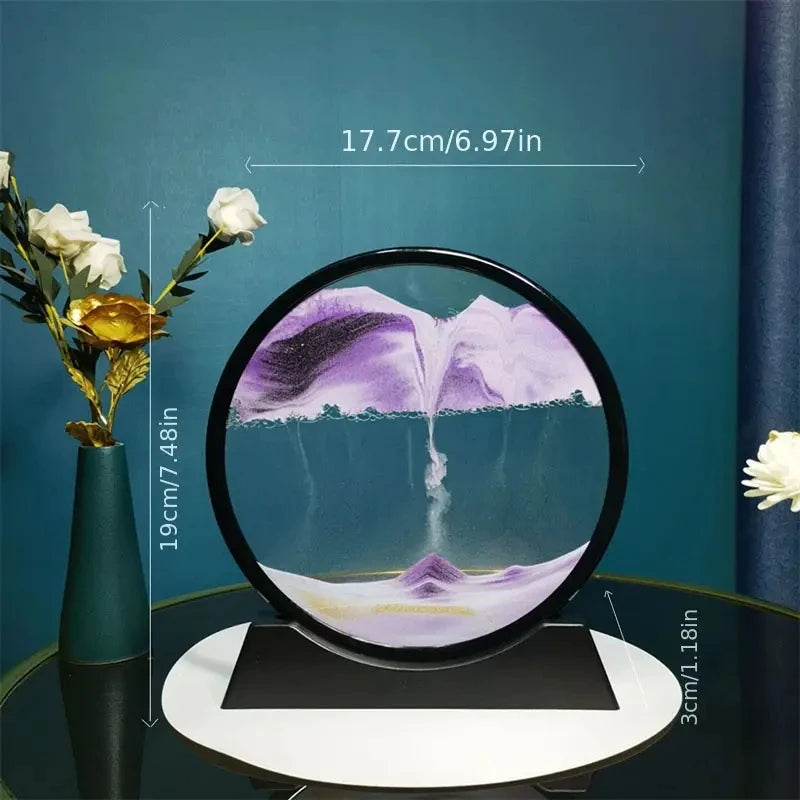 3D Dynamic Quicksand Art Moving Sand Picture Round Desktop Ornament - 2