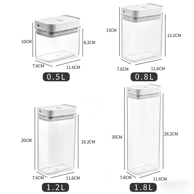 Transparent Airtight Food Storage Container Kitchen Grain Pasta Jar