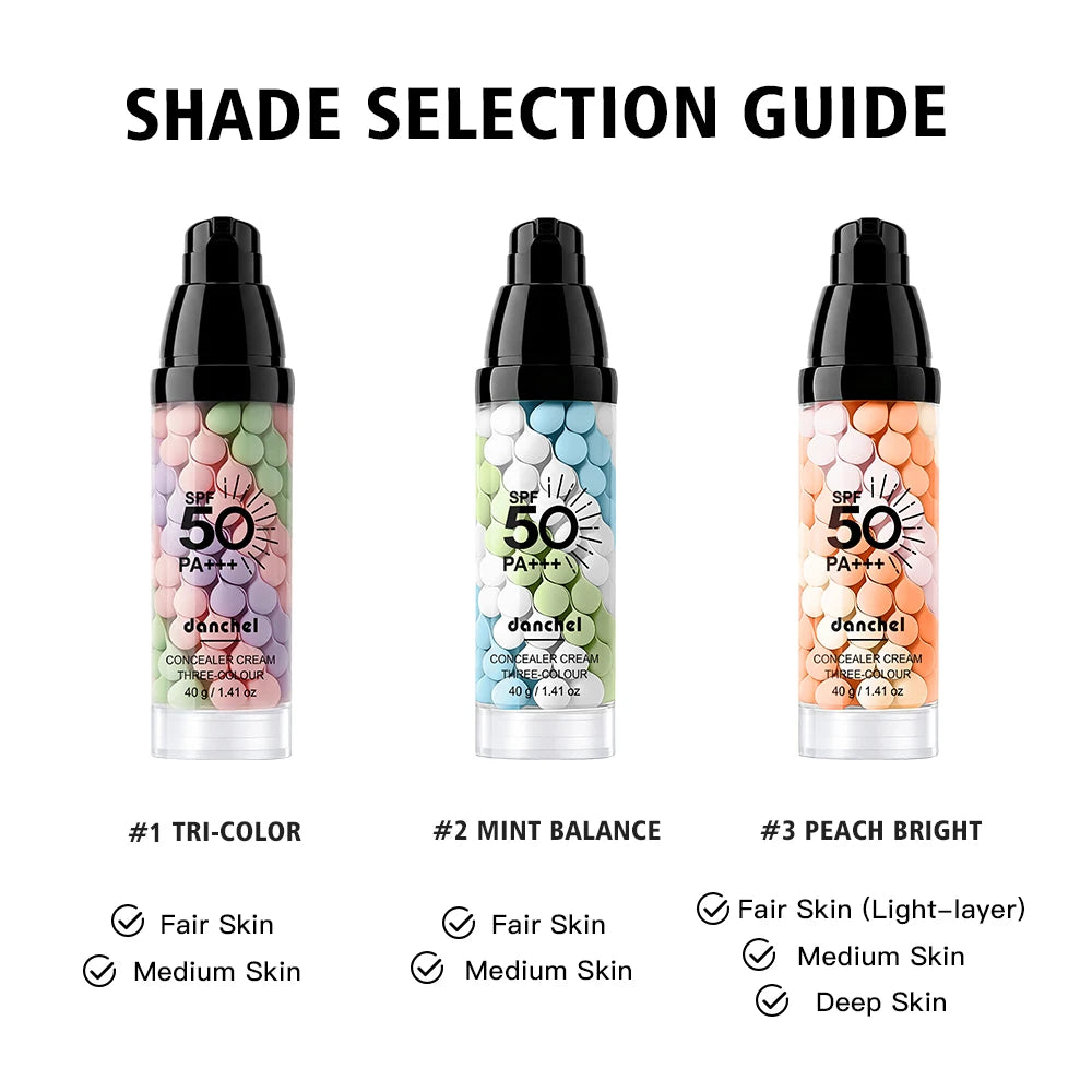 3 Color Correcting Concealer Cream SPF50 Makeup Primer Base - 4