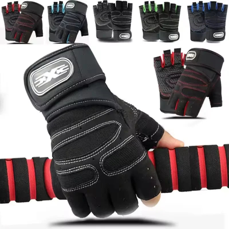 Unisex Half Finger Sports Gloves Fitness Gym Cycling Wrist Support