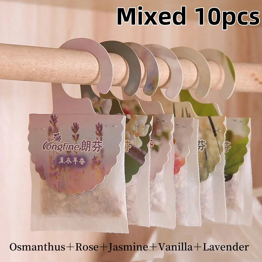 5 10 Pack Wardrobe Hanging Sachets Air Freshener Closet Odor Eliminator