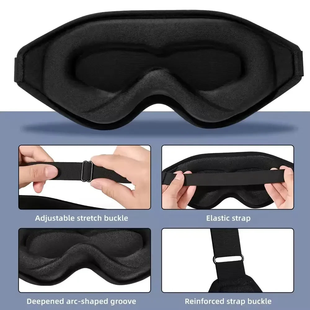 3D Sleep Mask Memory Foam Blindfold Eyeshade - 3