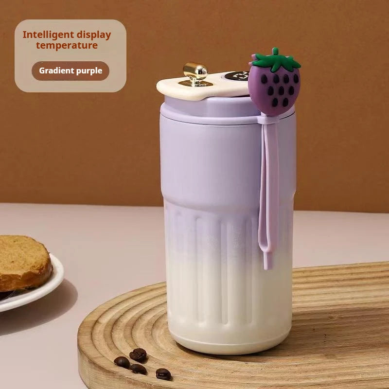 Smart Stainless Steel Coffee Mug with LED Temperature Display Travel Flask - 25