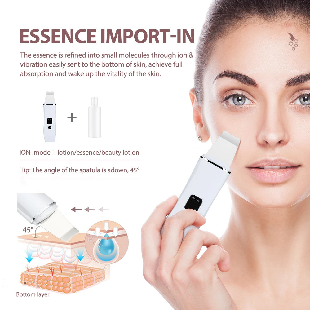 Ultrasonic Skin Scrubber Facial Pore Cleaner and Lifting Machine - 9