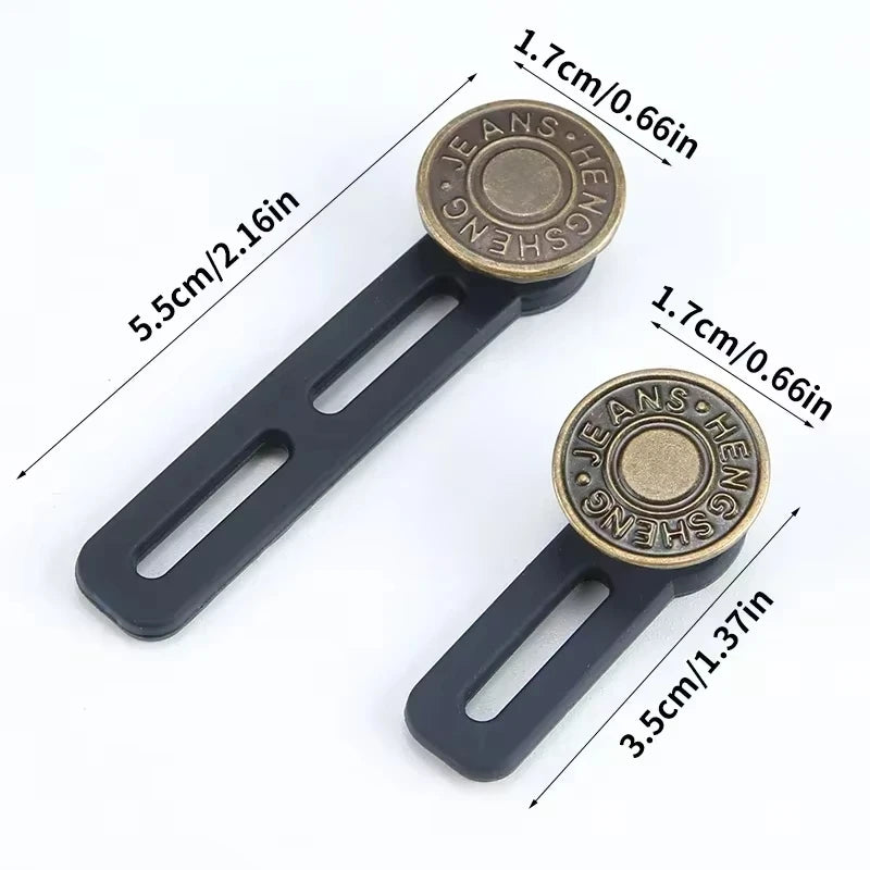 Adjustable Pants Waist Extender Button Retractable Jeans Waistband Clip - 6