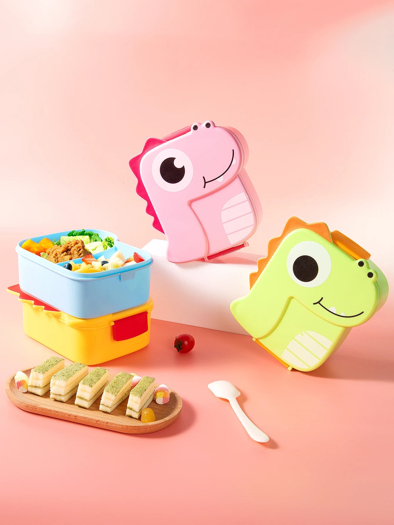 Cute Cartoon Dinosaur Lunch Box 1100ml Portable Bento Food Container