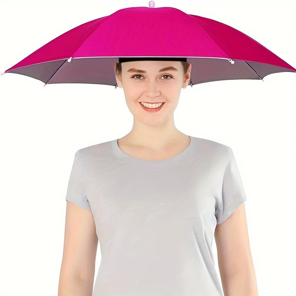 Hands Free Umbrella Hat Sun Rain Protection Headgear for Outdoor Fishing - 16