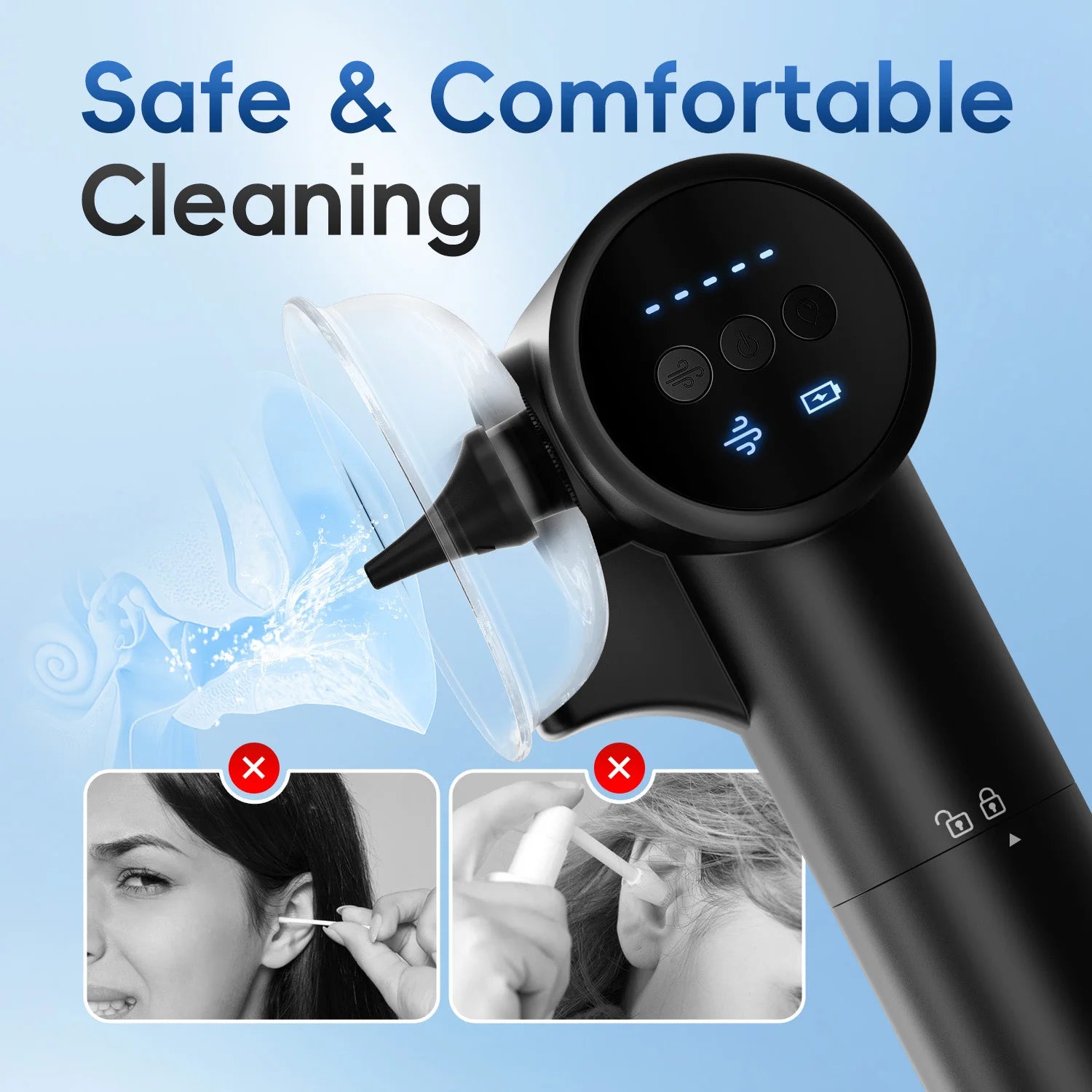 Electric Ear Wax Removal Kit and Safe Ear Irrigator Cleaner - 11