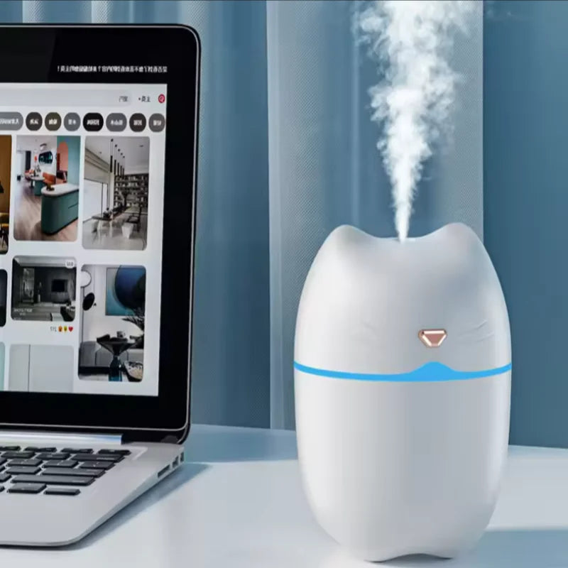 Cute Cat USB Mini Humidifier Desktop Mist Maker with LED Night Light - 3