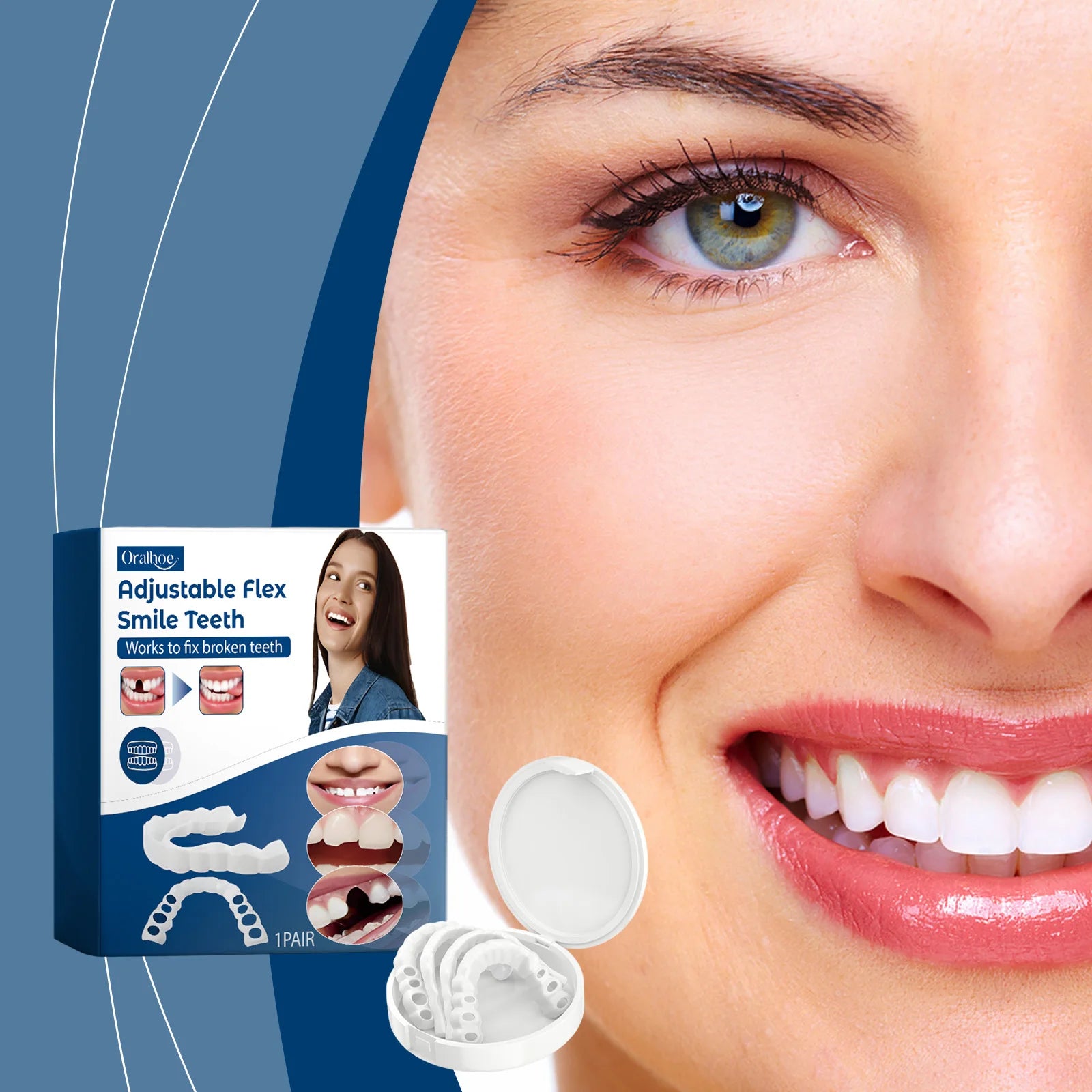 Adjustable Snap On Dentures Fake Teeth Veneers - 11