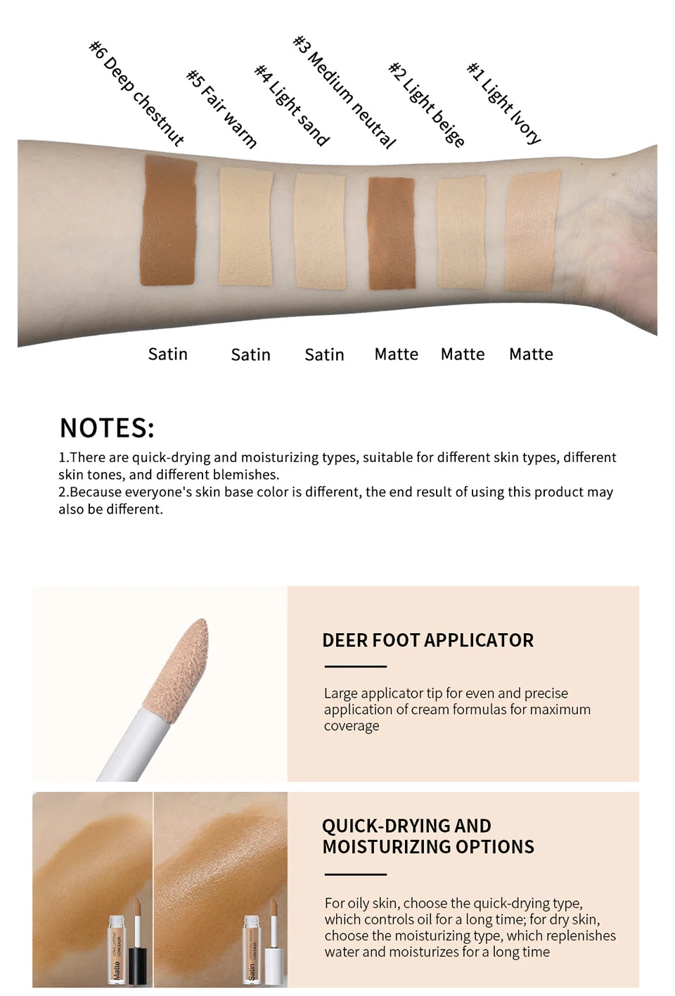 Long Lasting Full Coverage Liquid Matte Concealer Makeup