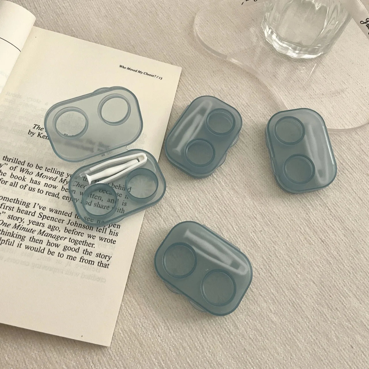 Portable Contact Lens Case Set Travel Storage Box with Tweezer Tool - 9