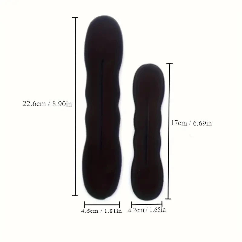 2pcs Hair Bun Maker Sponge Curler Donut Styling Tool for Elegant Updos - 6