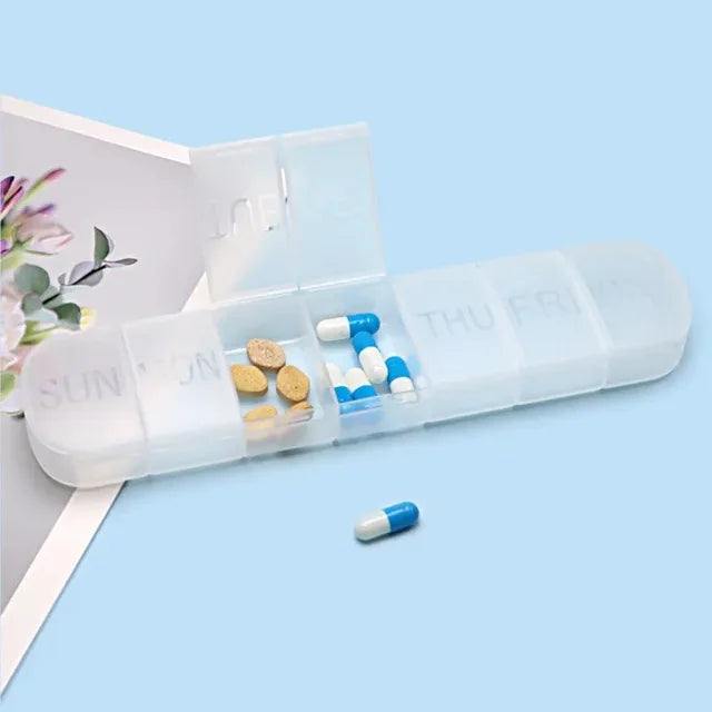 7 Day Weekly Pill Organizer Tablet Medicine Storage Case 2 Pack - 19