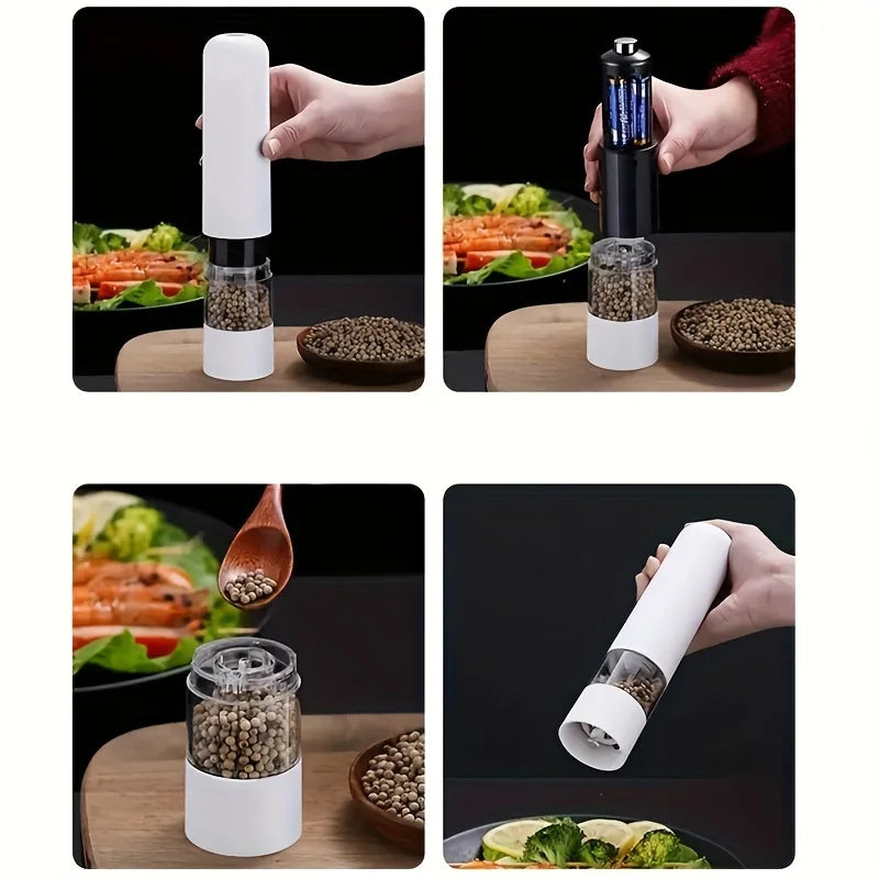 2PCS Electric Salt and Pepper Grinder Set Automatic Spice Mill Shaker