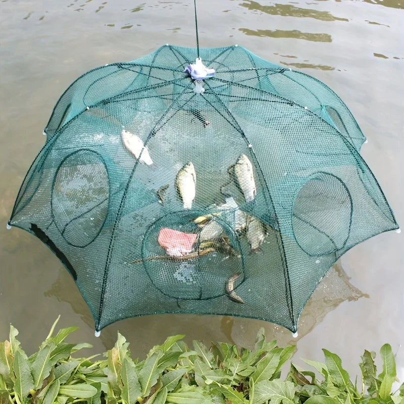Foldable Fishing Net Trap Umbrella Style Minnow Crab Shrimp Catcher - 11
