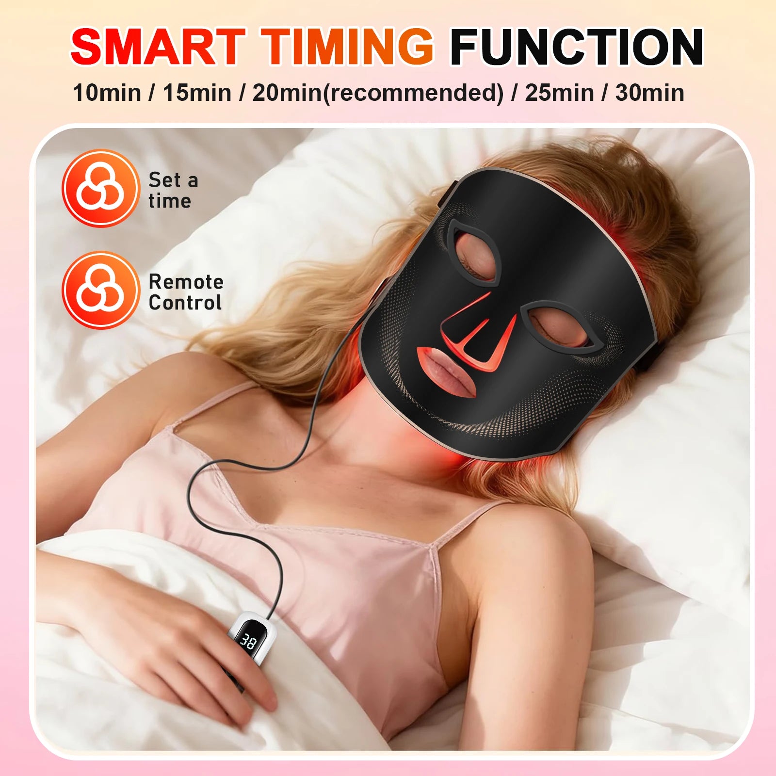 7 Colors Silicone LED Facial Mask Cordless Anti Aging Beauty Device - 13